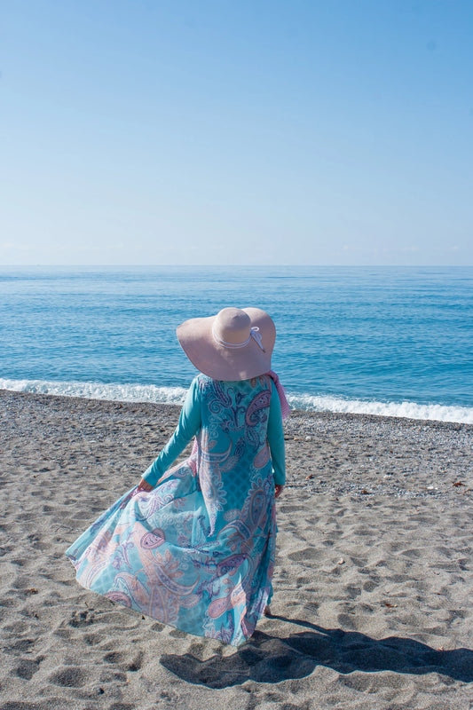 Modest Swimsuits muslim woman wearing by beach