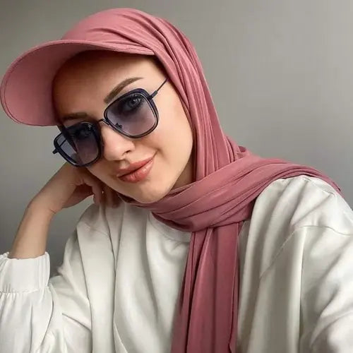 girl wearing hijab baseball cap