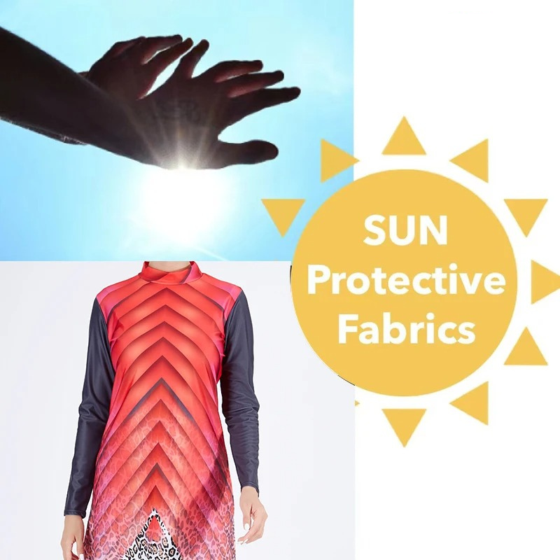 Burkini set with sun protective fabric