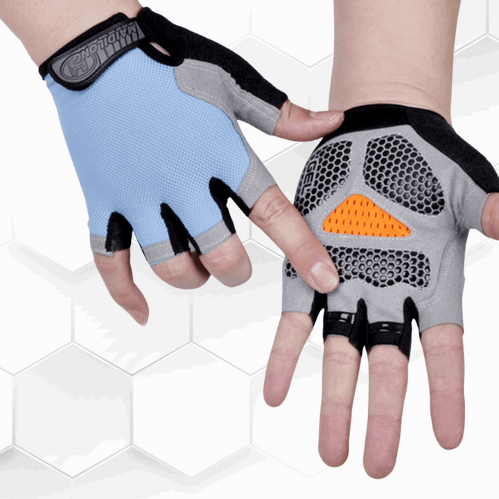 blue Atmosphere Cycling Gloves anti slip