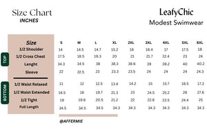 leafychic burkini size chart