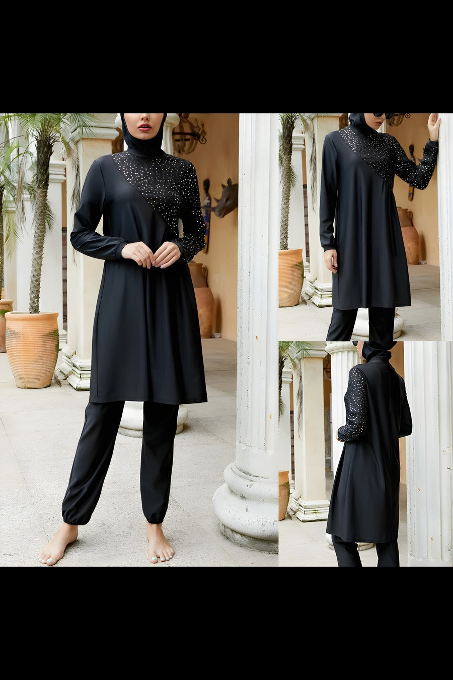 Blackbell  Abaya Styled Modest Swimwear 3pcs Set