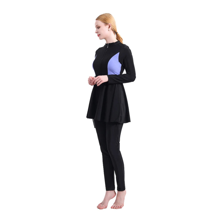 Elegant Islamic swimwear featuring long sleeves and modest coverage