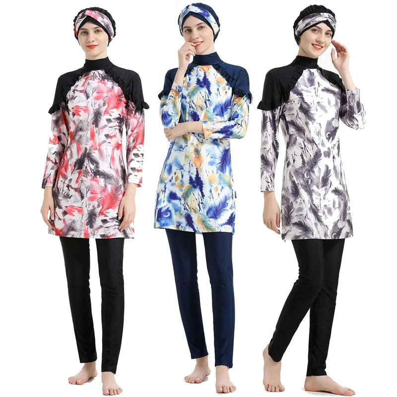Elegant hijab swimwear 3 piece modest burkini set