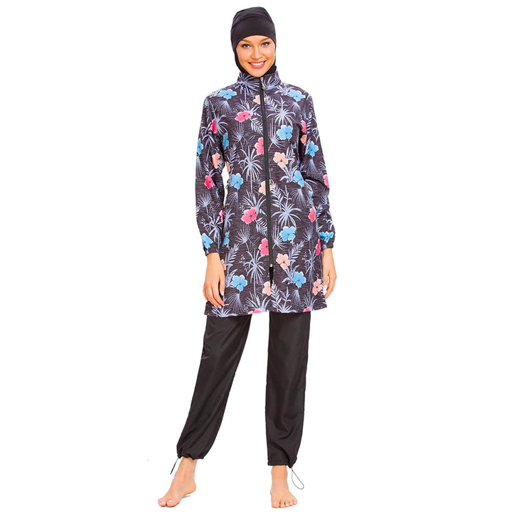 Elegant modest appareal swimwear for women with loose, flowing fit