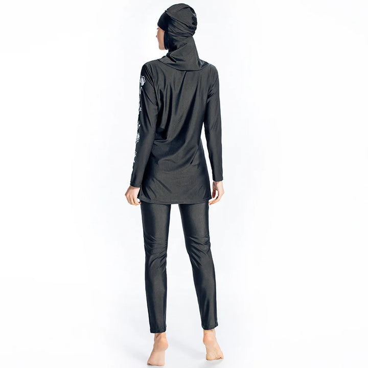 black burkini modest swimwear for muslim ladies