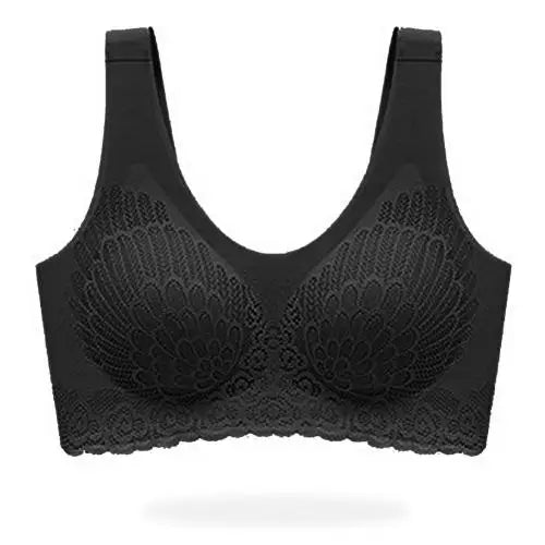 black Breathable Support Sports Bra