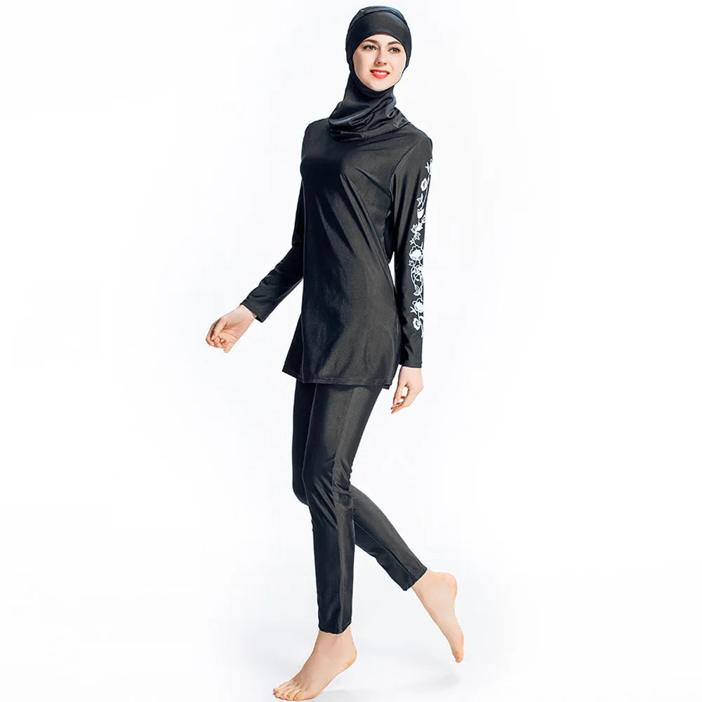black burkini modest swimwear