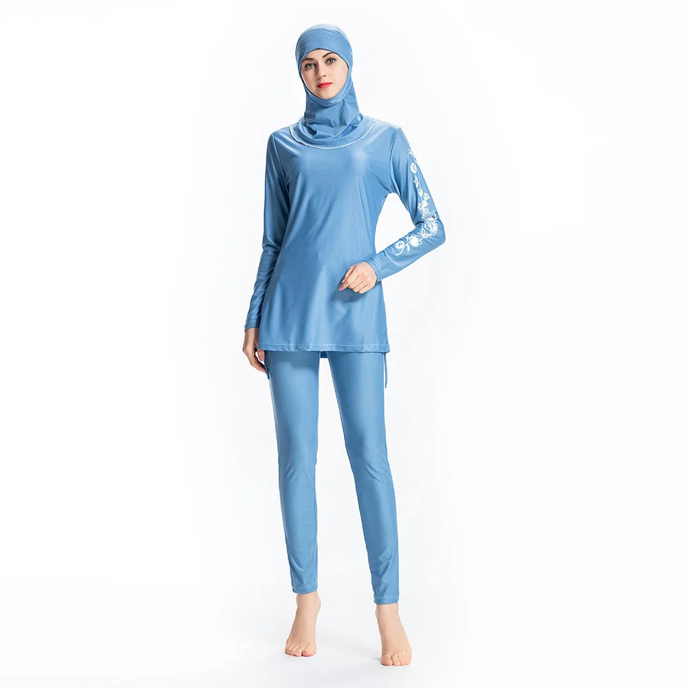 light blue cute burkini modest swimwear for sale