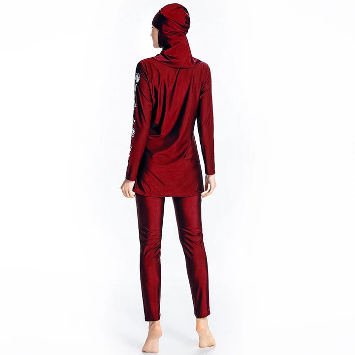 red burkini modest swimwear