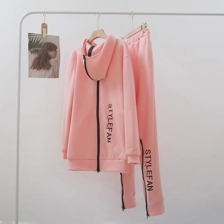 Pink tracksuit with on a white background