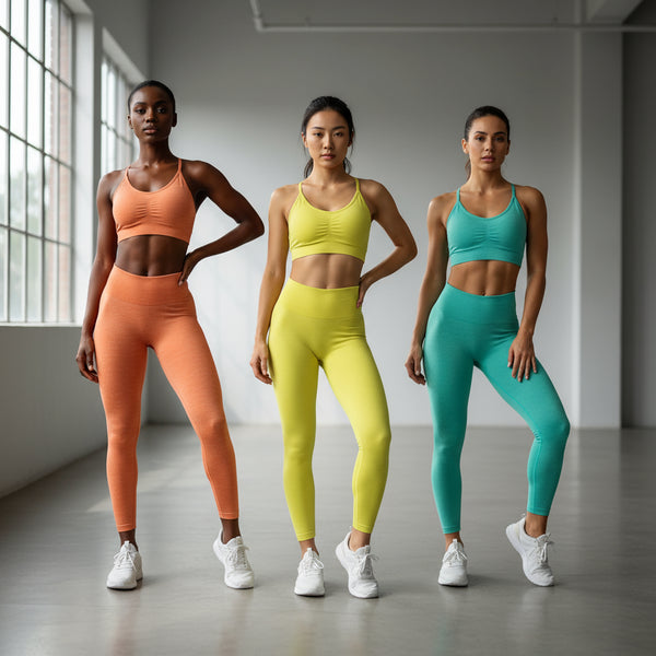 Luna Flow seamless yoga set in Soft Sage color