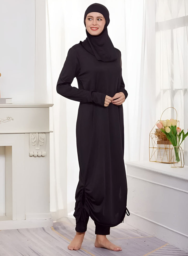 Midnight Elegance: Full Coverage Black Burkini