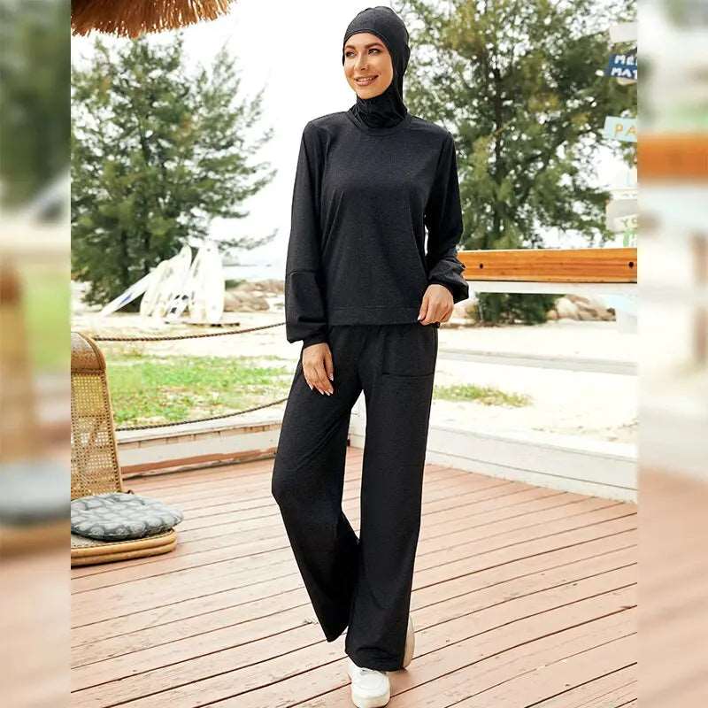 black Modest Tracksuit Sportswear