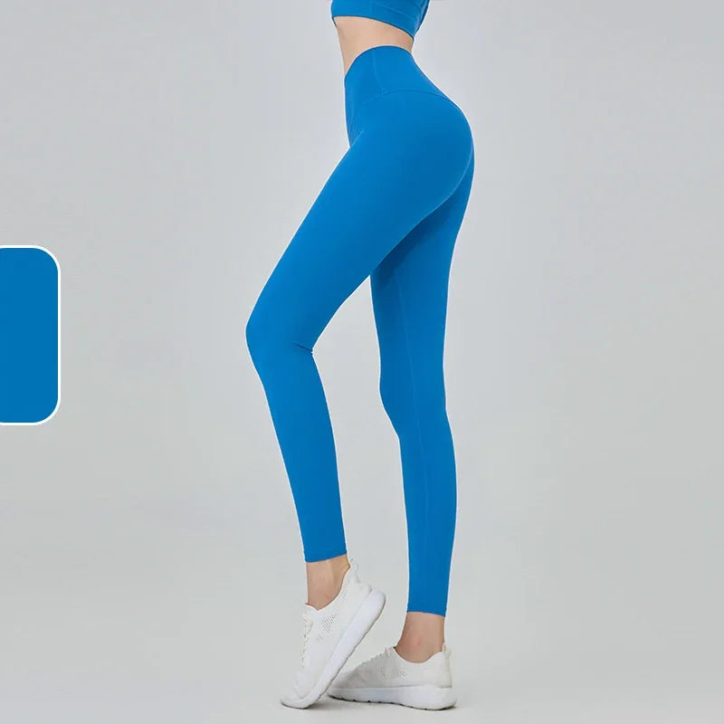 Naked Feel Seamless Yoga Leggings  sky blue