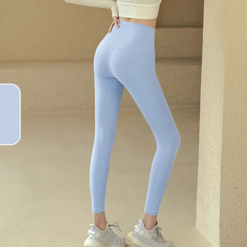 baby blue Naked Feel Seamless Yoga Leggings 