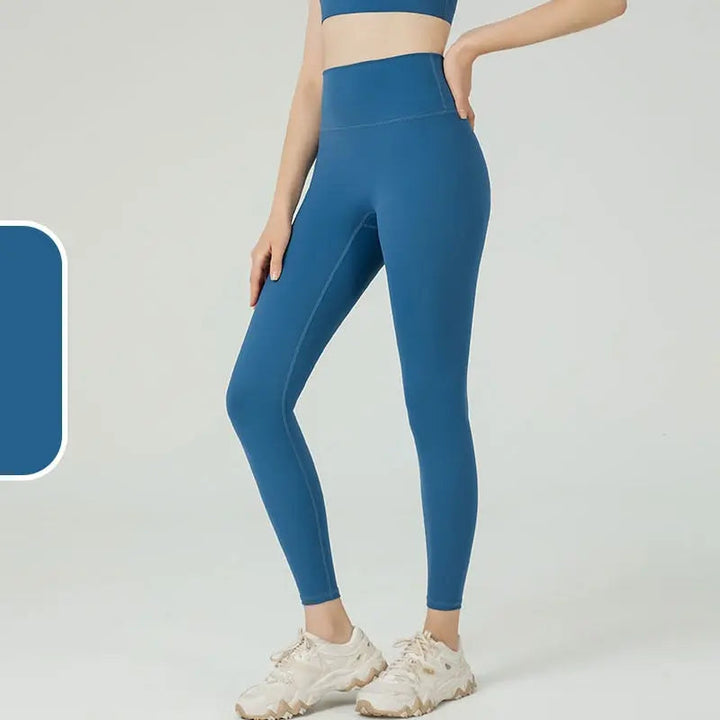 blue Naked Feel Seamless Yoga Leggings 