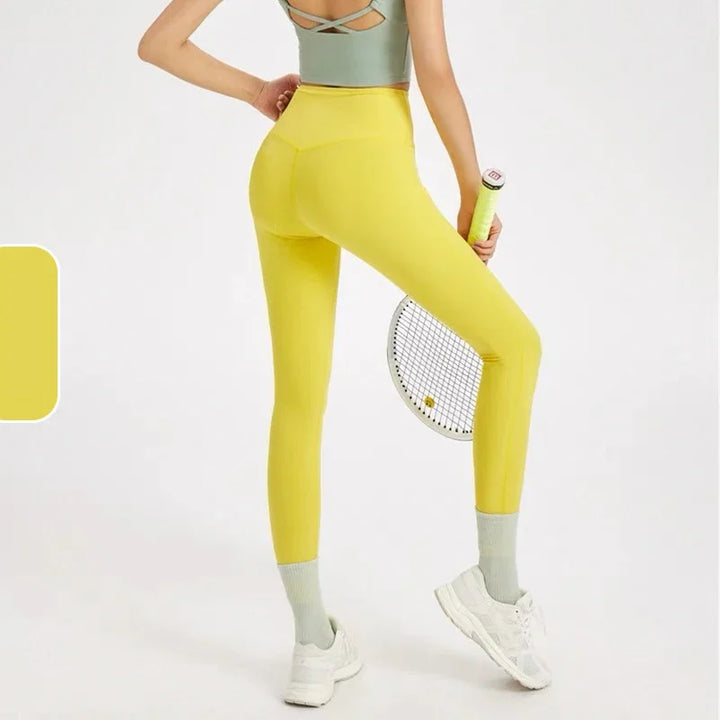 yellow Naked Feel Seamless Yoga Leggings 