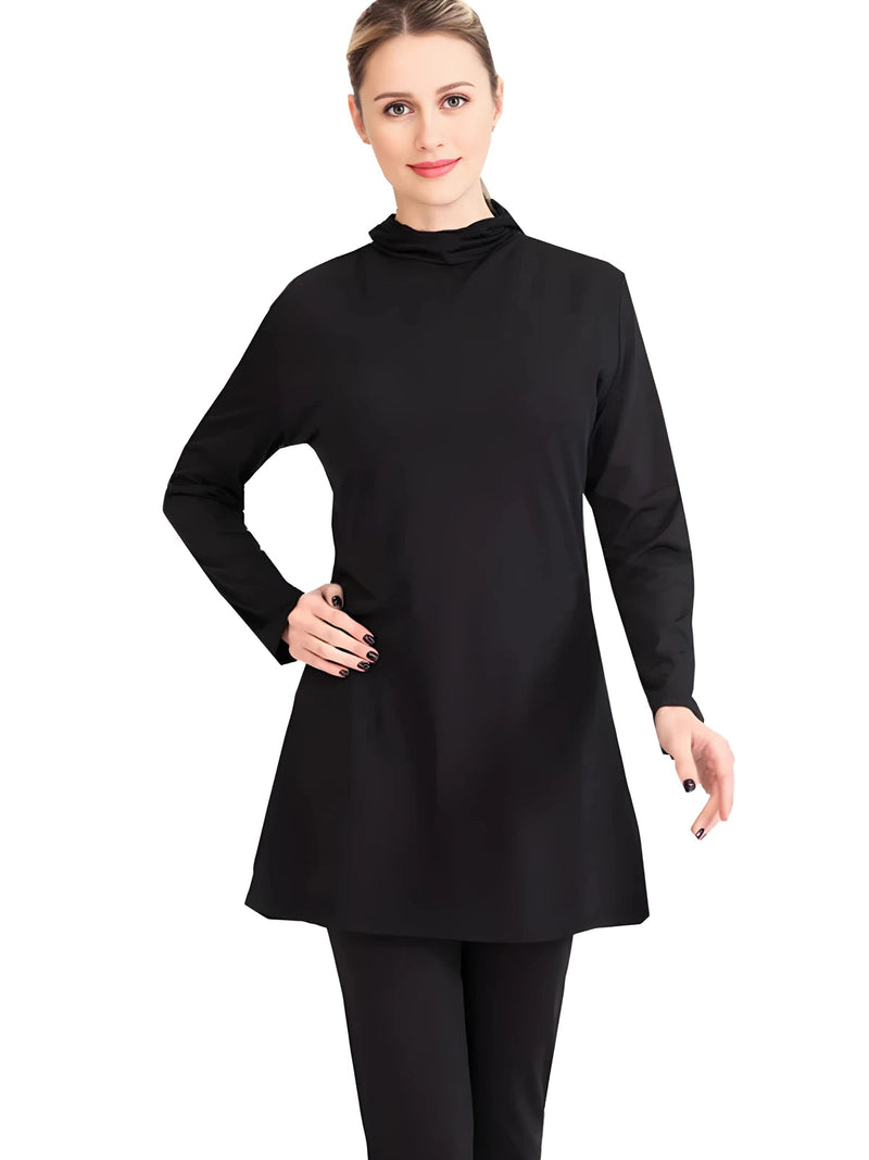 Noir Essential burkini full black modest swimwear set