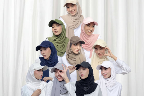 PalmaModa Sheer Jersey Hijab with Baseball Cap