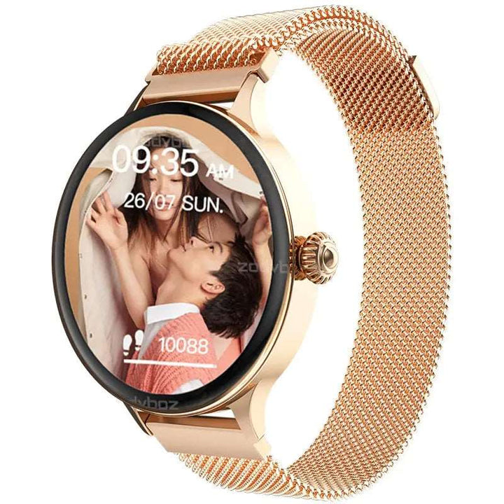 Multifunctional Fashion Smart Watch for Women Gold mesh