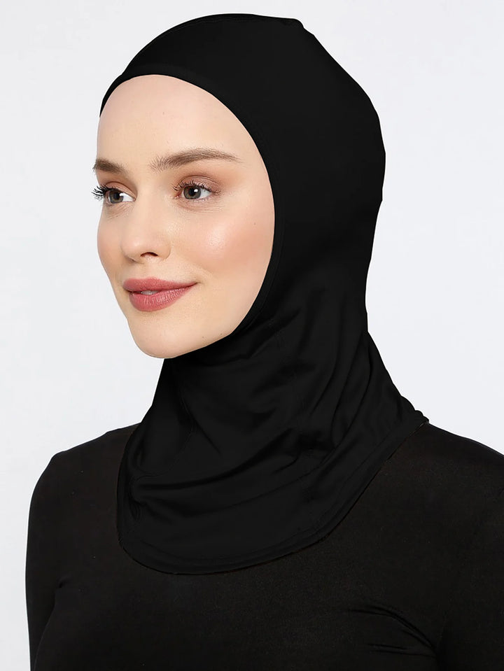 Lightweight Muslim sport hijab black scarf for all seasons