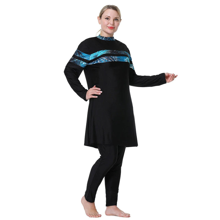 model showing plus size burkini