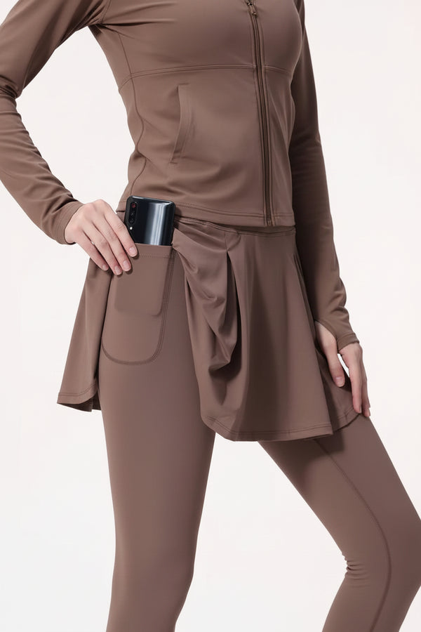Sculpt Flow skirted leggings high-waist modest activewear front view