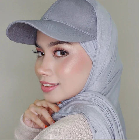 Summer Jersey Hijab with Cap