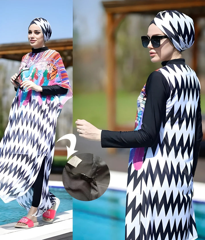 Tropical Bloom Burkini Set (3pcs-4pcs Set)