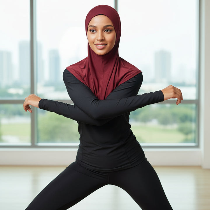 Versatile Underscarf for Women- Cotton Muslim Turban Full Cover Cap Brown