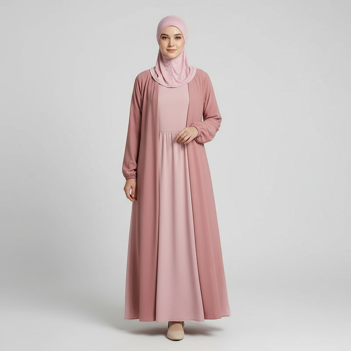 Versatile Underscarf for Women- Cotton Muslim Turban Full Cover Cap Light Pink