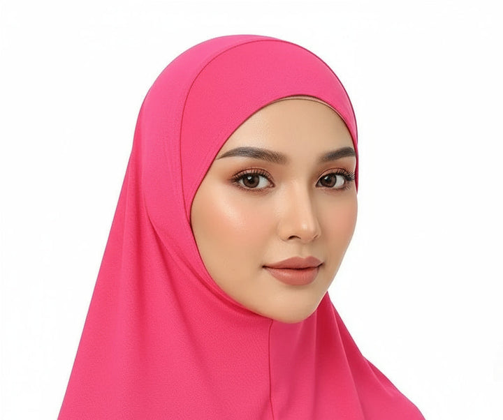 Versatile Underscarf for Women- Cotton Muslim Turban Full Cover Cap Pink