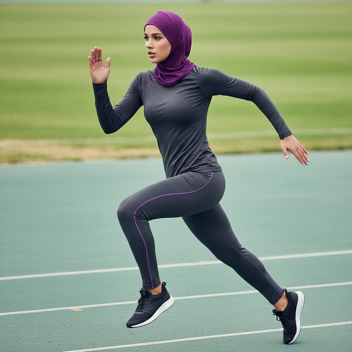 Versatile Underscarf for Women- Cotton Muslim Turban Full Cover Cap Purple