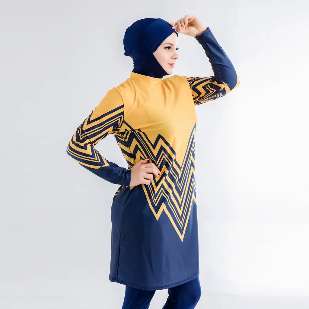 muslim women's swimming suit yellow