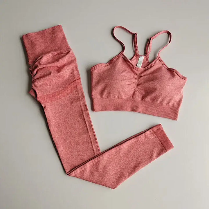 dark rosa Seamless Sports Bra & Legging Modest Set