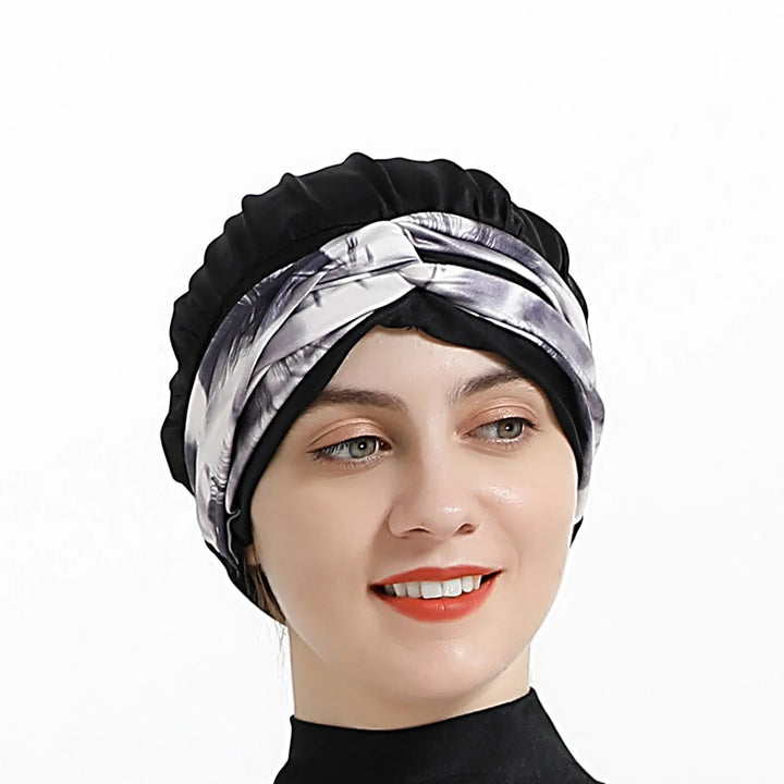 black Hijab swimwear cap