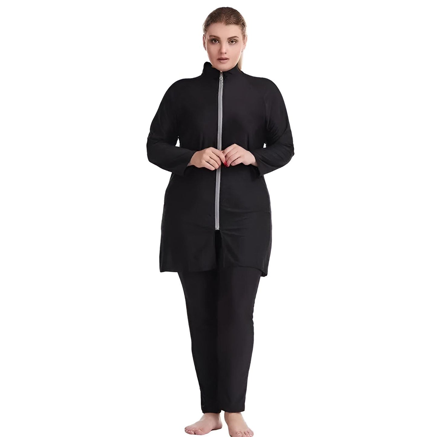 black Plus Size Modest Swimwear