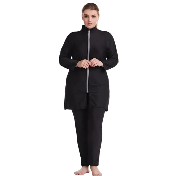 black Plus Size Modest Swimwear