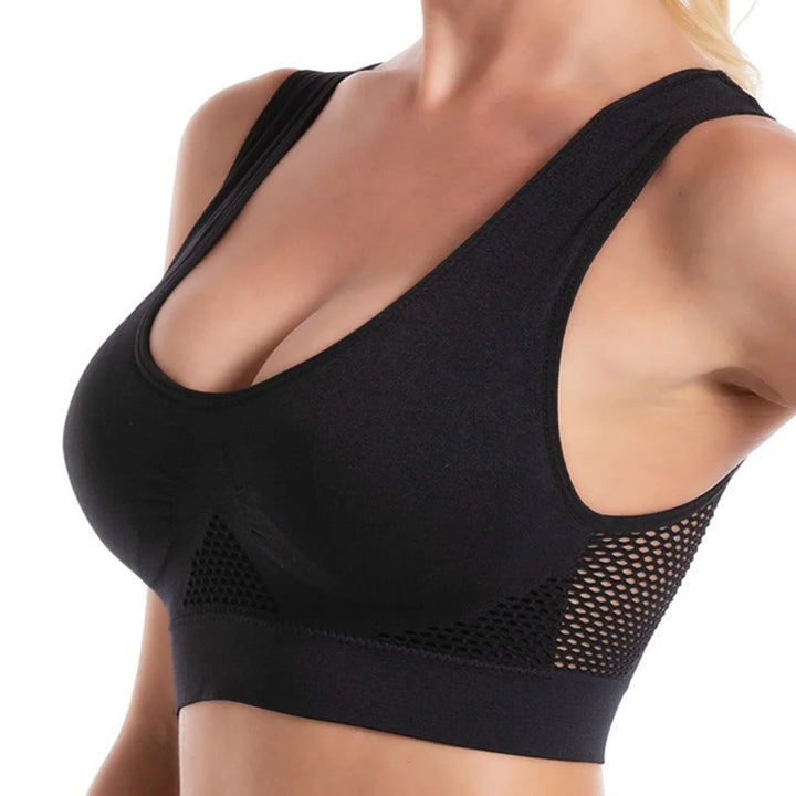 black exercise sports bra