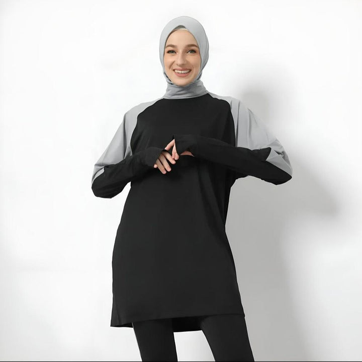 black modest jogger set