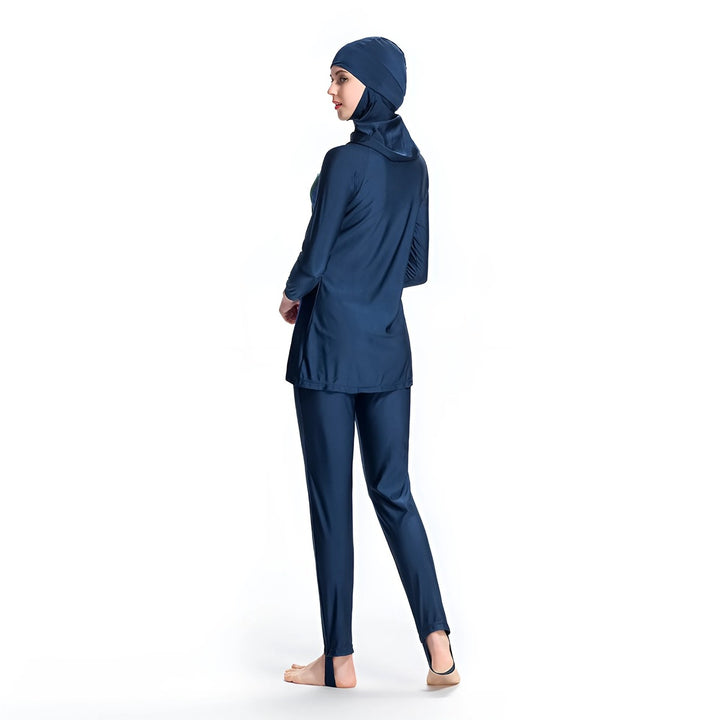 blue modest swimwear for teenage girl