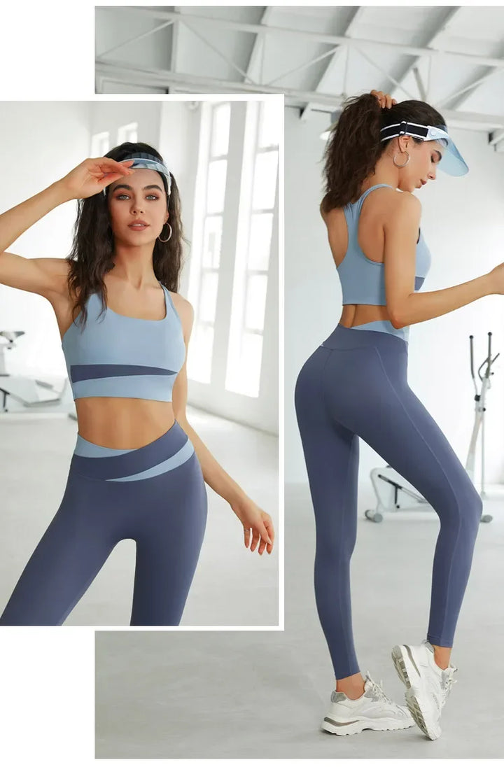 blue yoga workout set