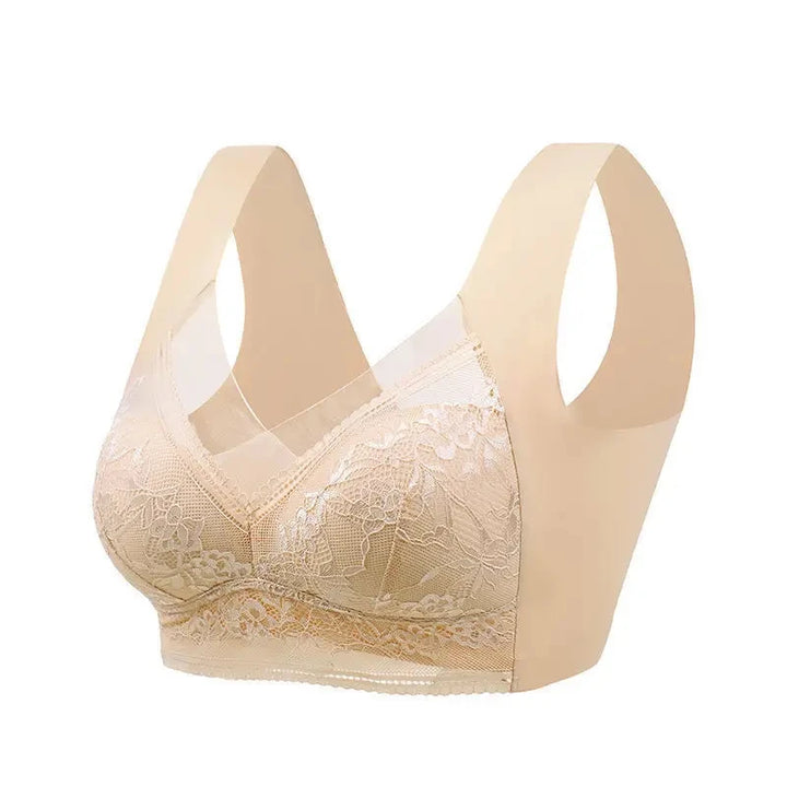 cream seamless sports bra