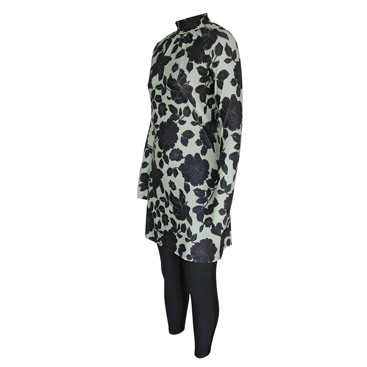 display floral pattern greenish tone burkini