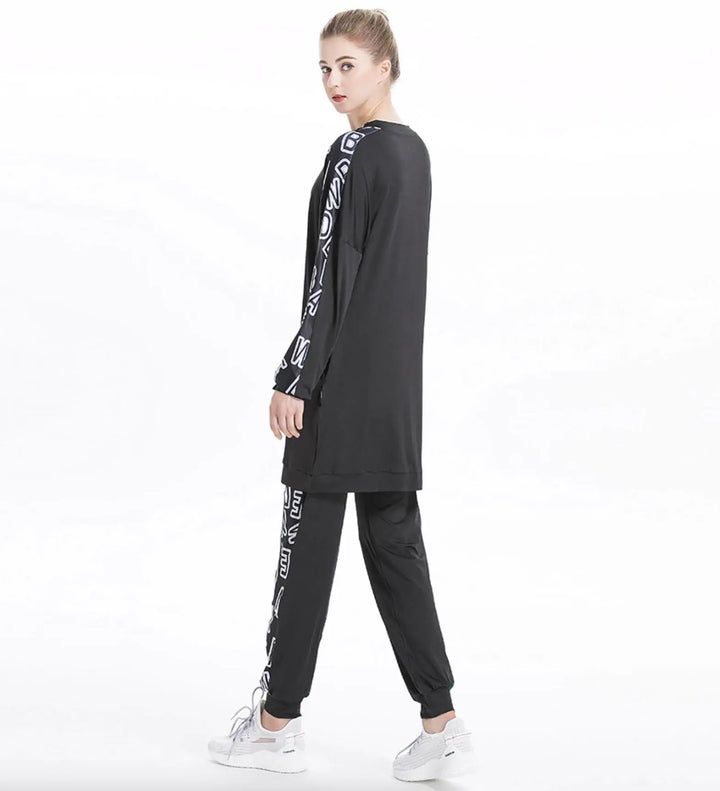 black top and bottom Jogging Modest Sportswear Set