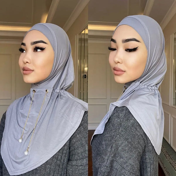 light gray active jersey hijab modest sport scarf