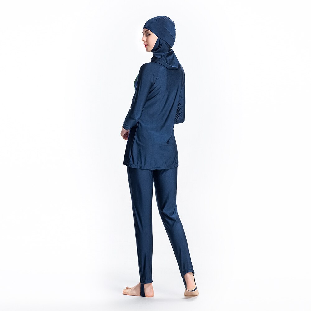 blue modest swimwear for teenage girl