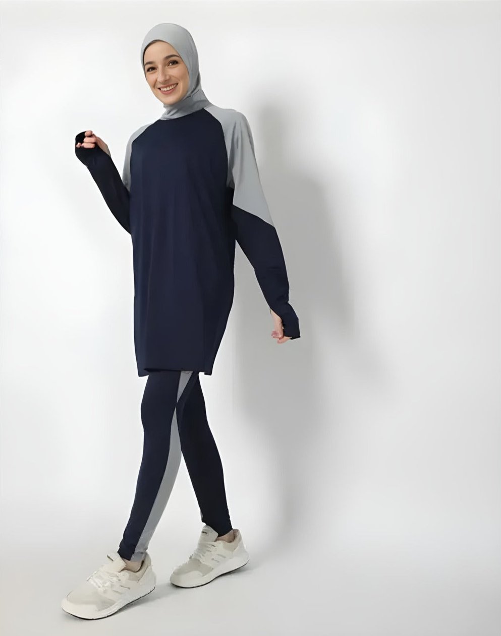 navy blue modest jogger set