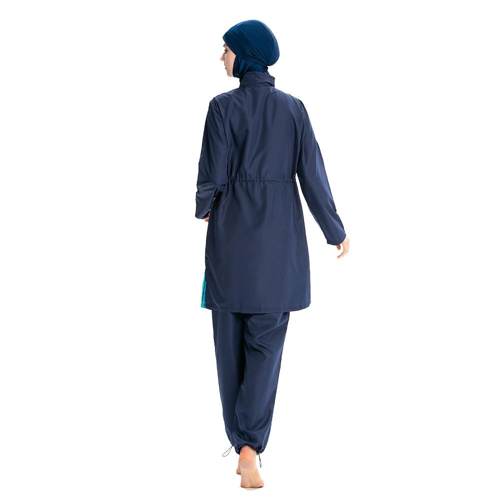 navy blue Women Swimwear Hijab Modest Swimsuit